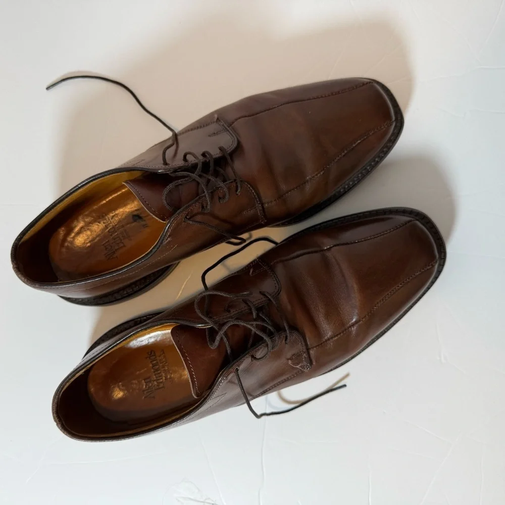 Allen Edmonds Sz 7.5D Shoes Warren Bicycle Toe Blucher Oxford Brown Leather 2292